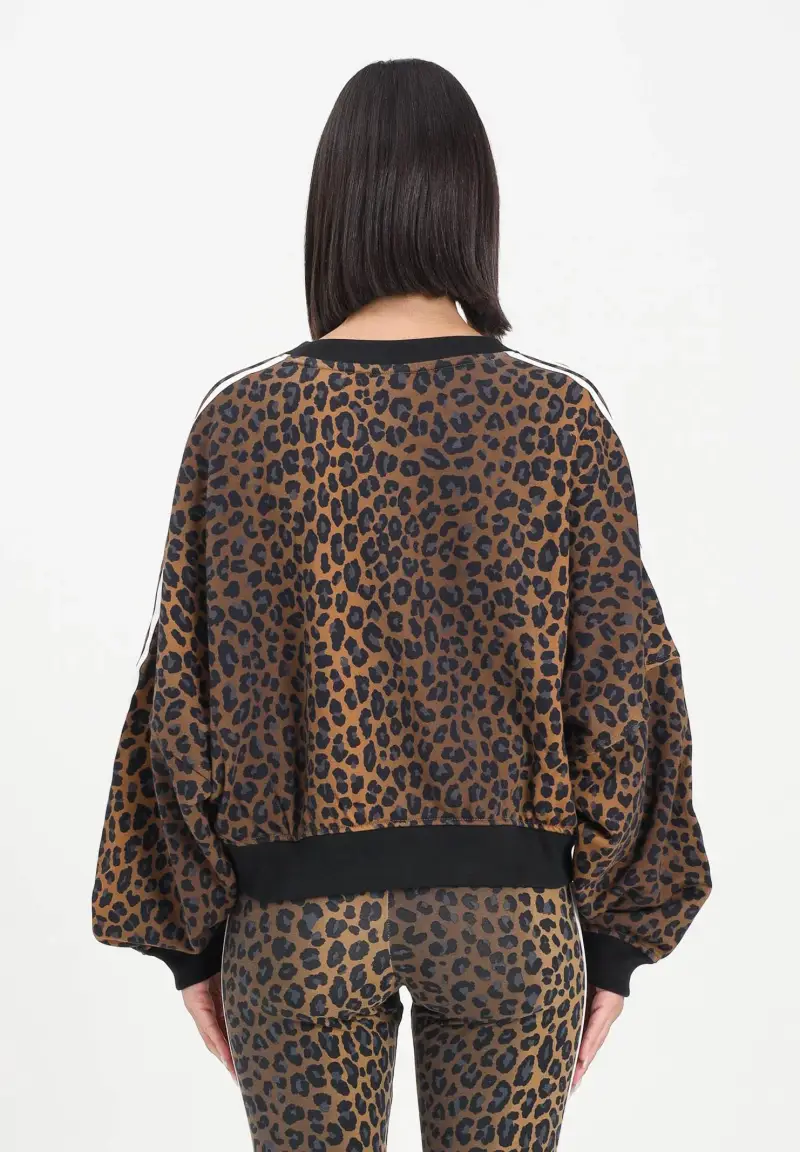 Felpa girocollo Leopard Crewneck marrone da donna miniatura 3