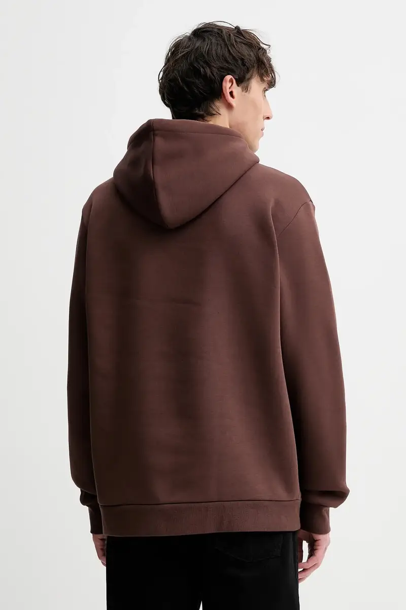 felpa Graphic uomo colore marrone con cappuccio con applicazione JX3095 miniatura 3