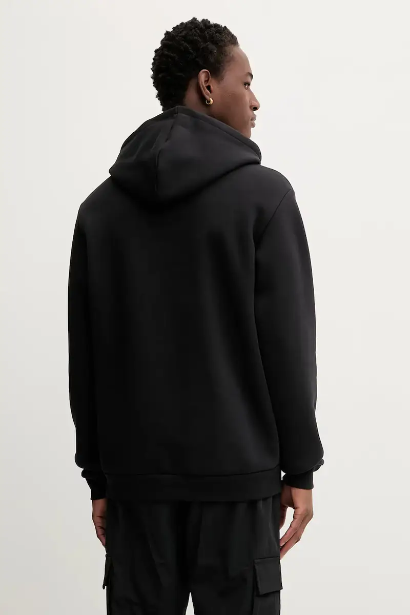 felpa Graphic uomo colore nero con cappuccio con applicazione JX3096 miniatura 3