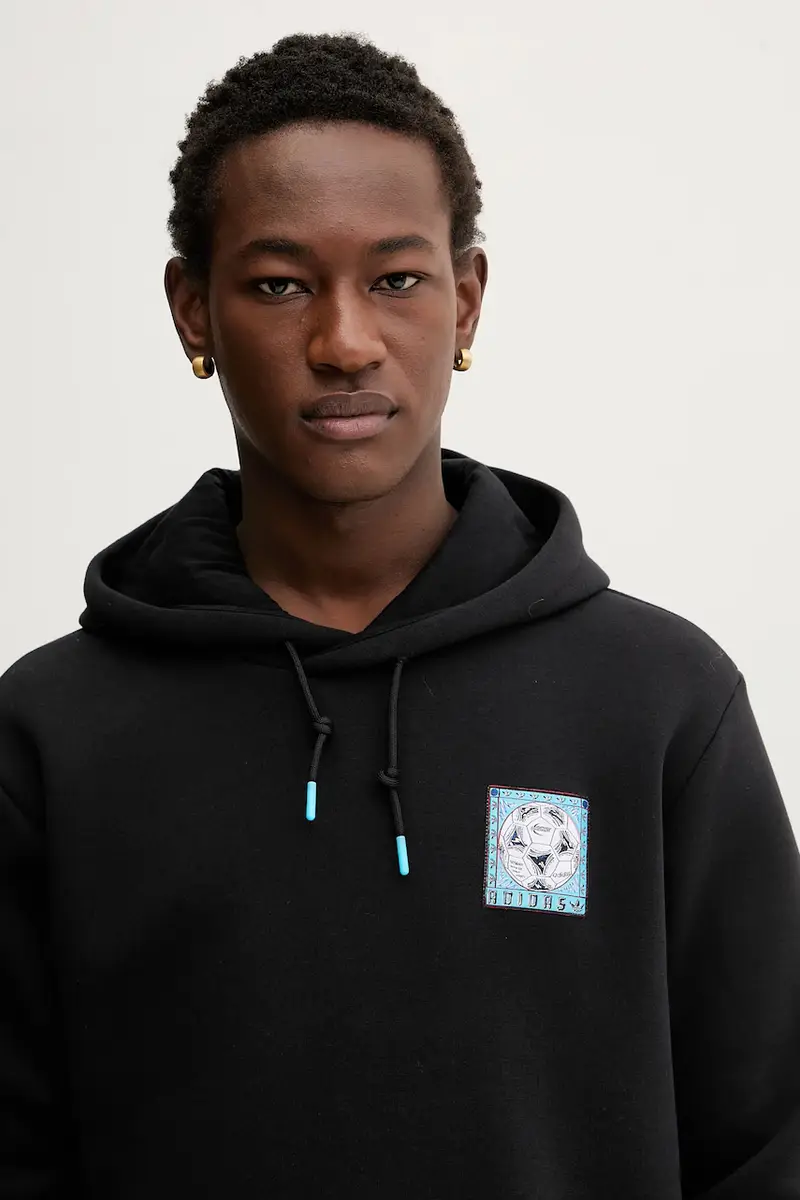 felpa Graphic uomo colore nero con cappuccio con applicazione JX3096 miniatura 4