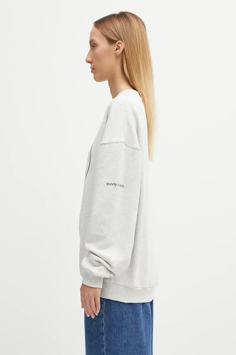 felpa in cotone adidas Originals x Sporty & Rich donna colore grigio KA0719 miniatura 2