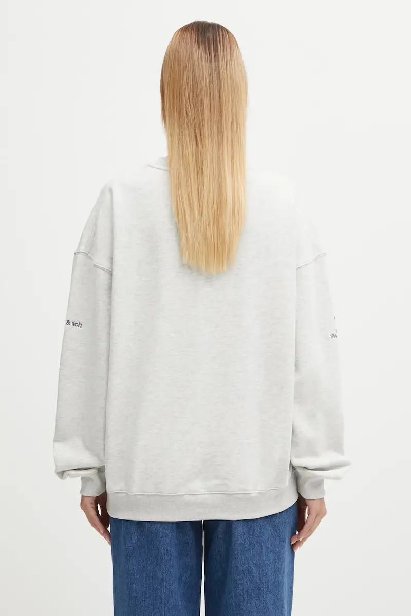 felpa in cotone adidas Originals x Sporty & Rich donna colore grigio KA0719 miniatura 3