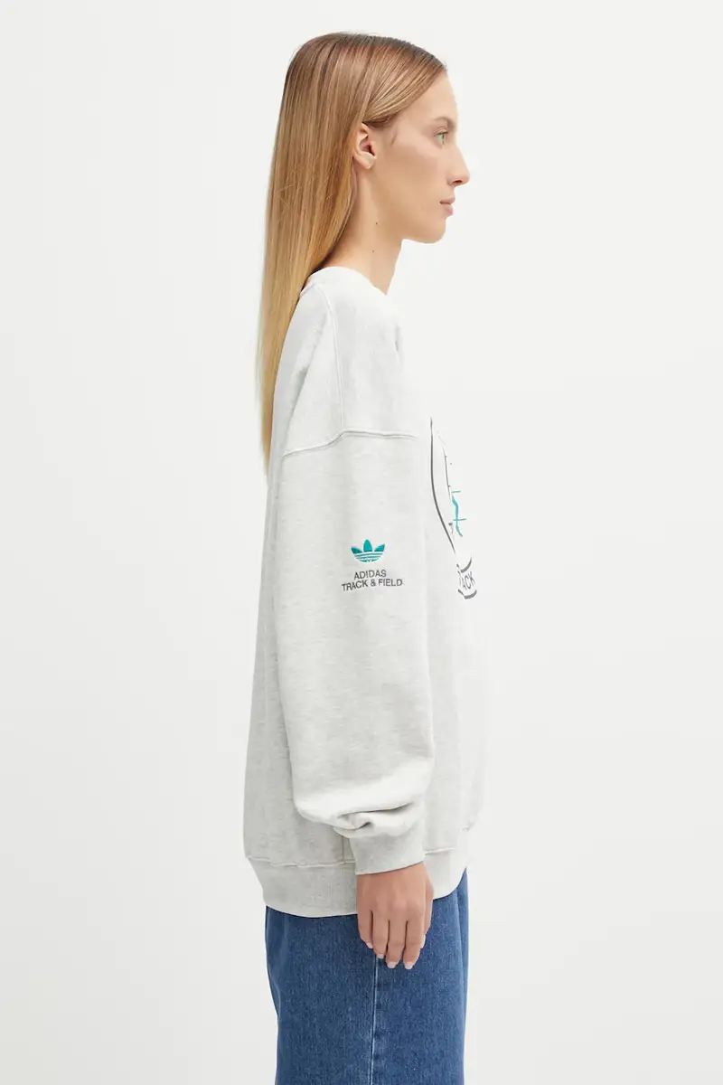 felpa in cotone adidas Originals x Sporty & Rich donna colore grigio KA0719 miniatura 4