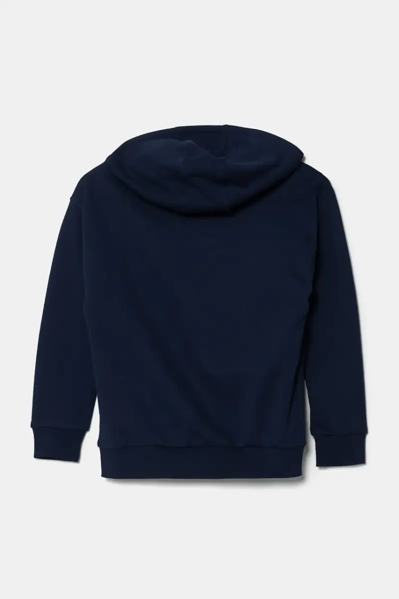 felpa in cotone bambino/a colore blu navy con cappuccio JC9128 miniatura 3