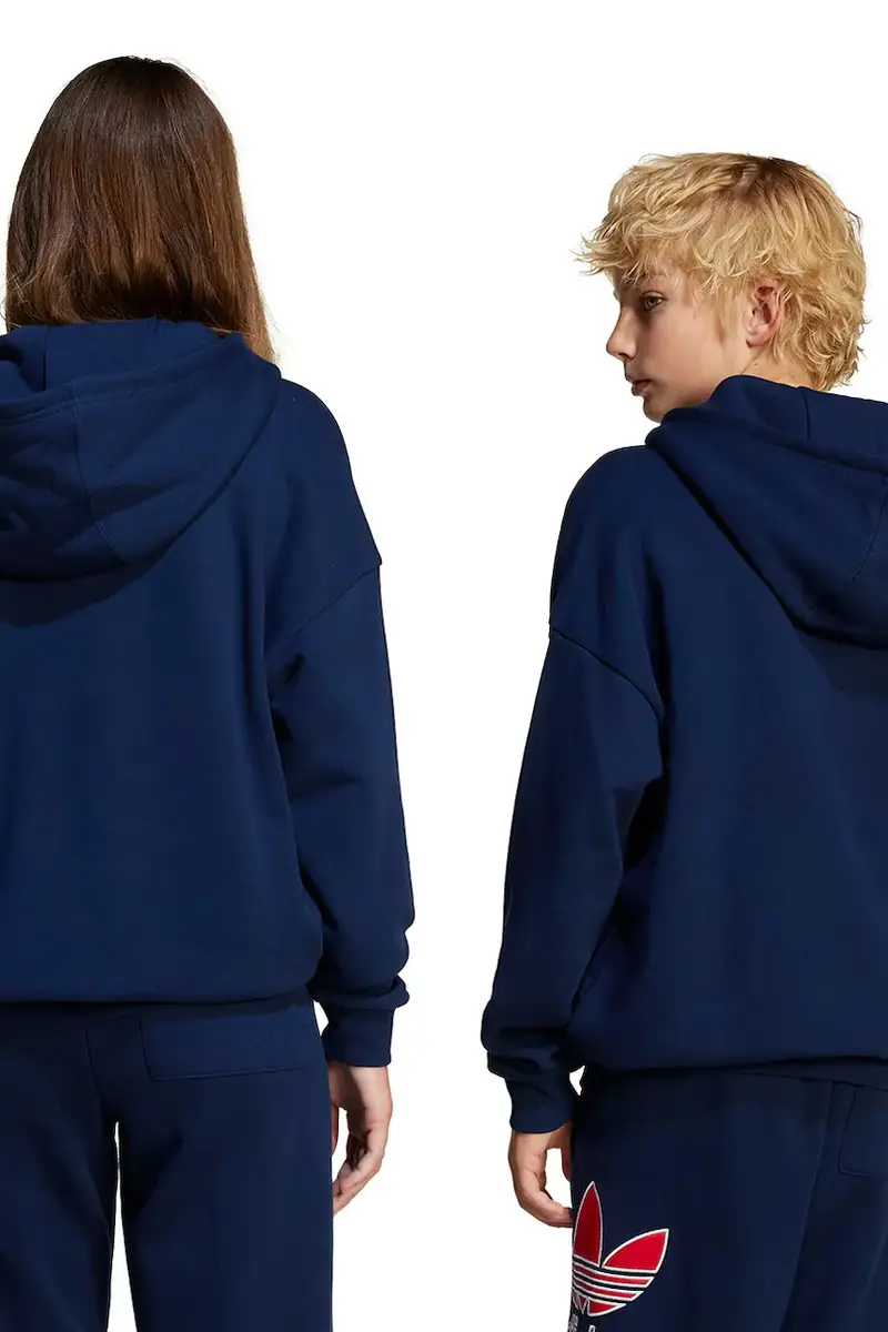 felpa in cotone bambino/a colore blu navy con cappuccio JC9128 miniatura 4