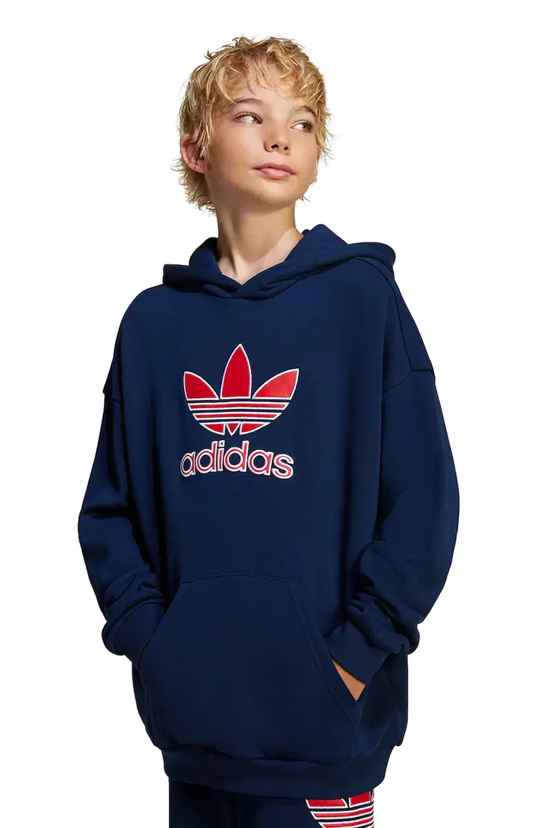 felpa in cotone bambino/a colore blu navy con cappuccio JC9128 miniatura 5