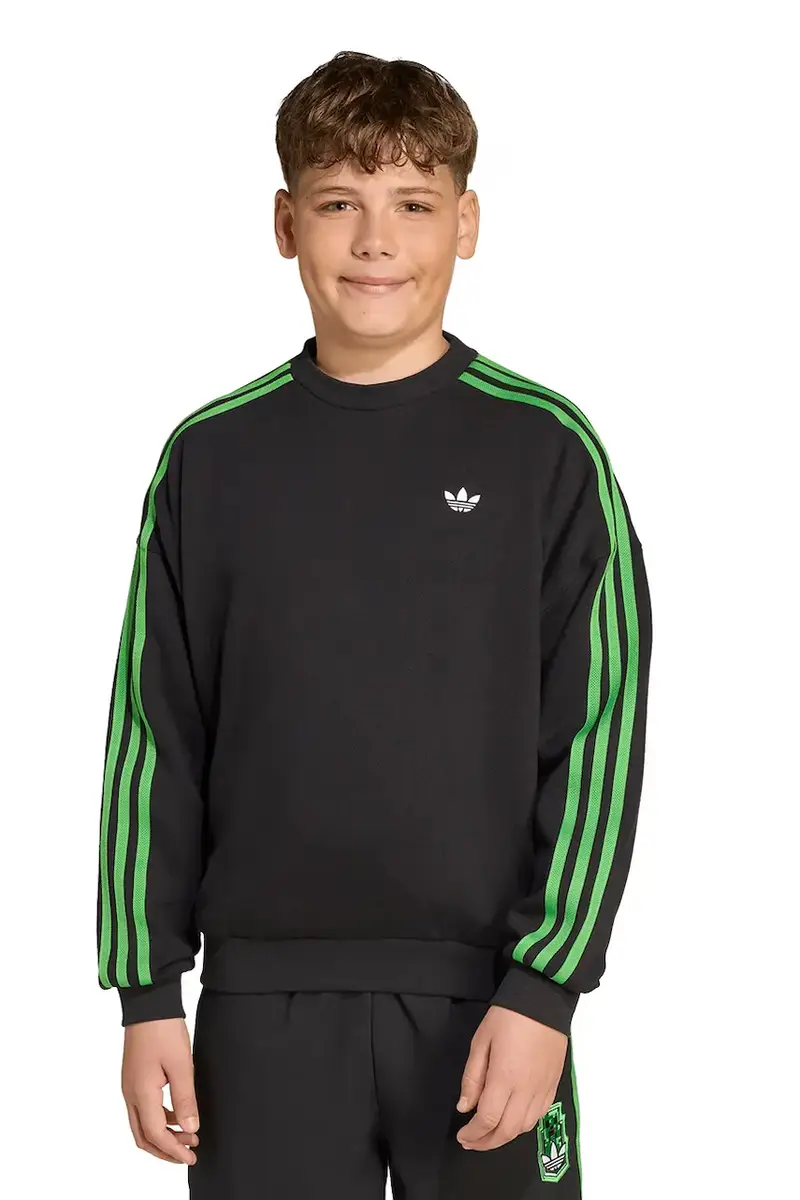 felpa in cotone bambino/a colore nero con applicazione JW7723 miniatura 5