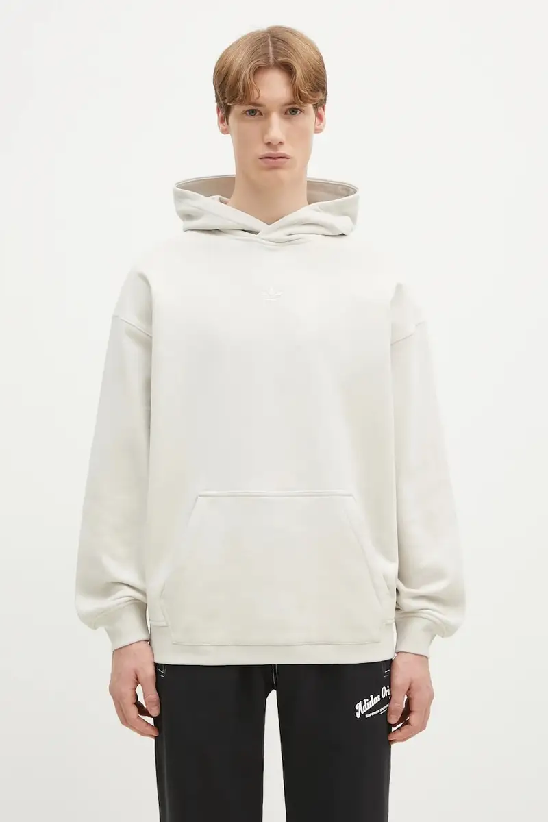 felpa in cotone bambino/a Essential uomo colore beige con cappuccio JD3299