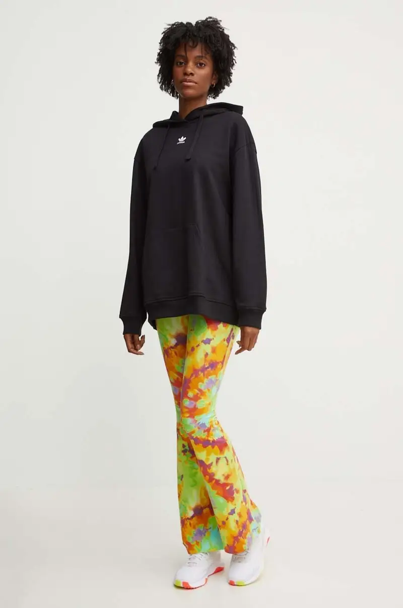 felpa in cotone donna colore nero con cappuccio IY9615 miniatura 2