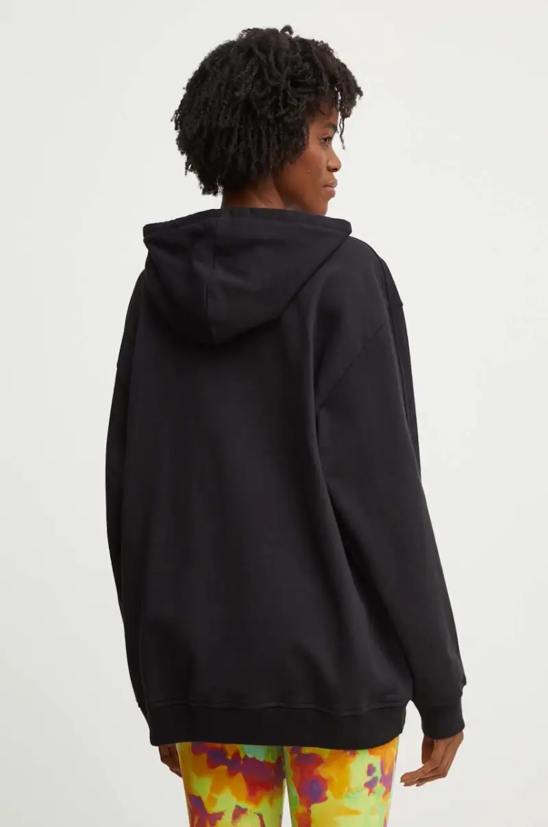 felpa in cotone donna colore nero con cappuccio IY9615 miniatura 3