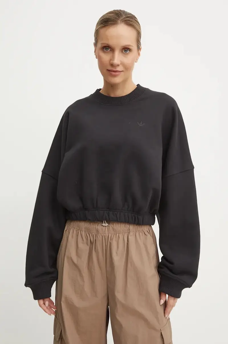 felpa in cotone donna colore nero IW5752