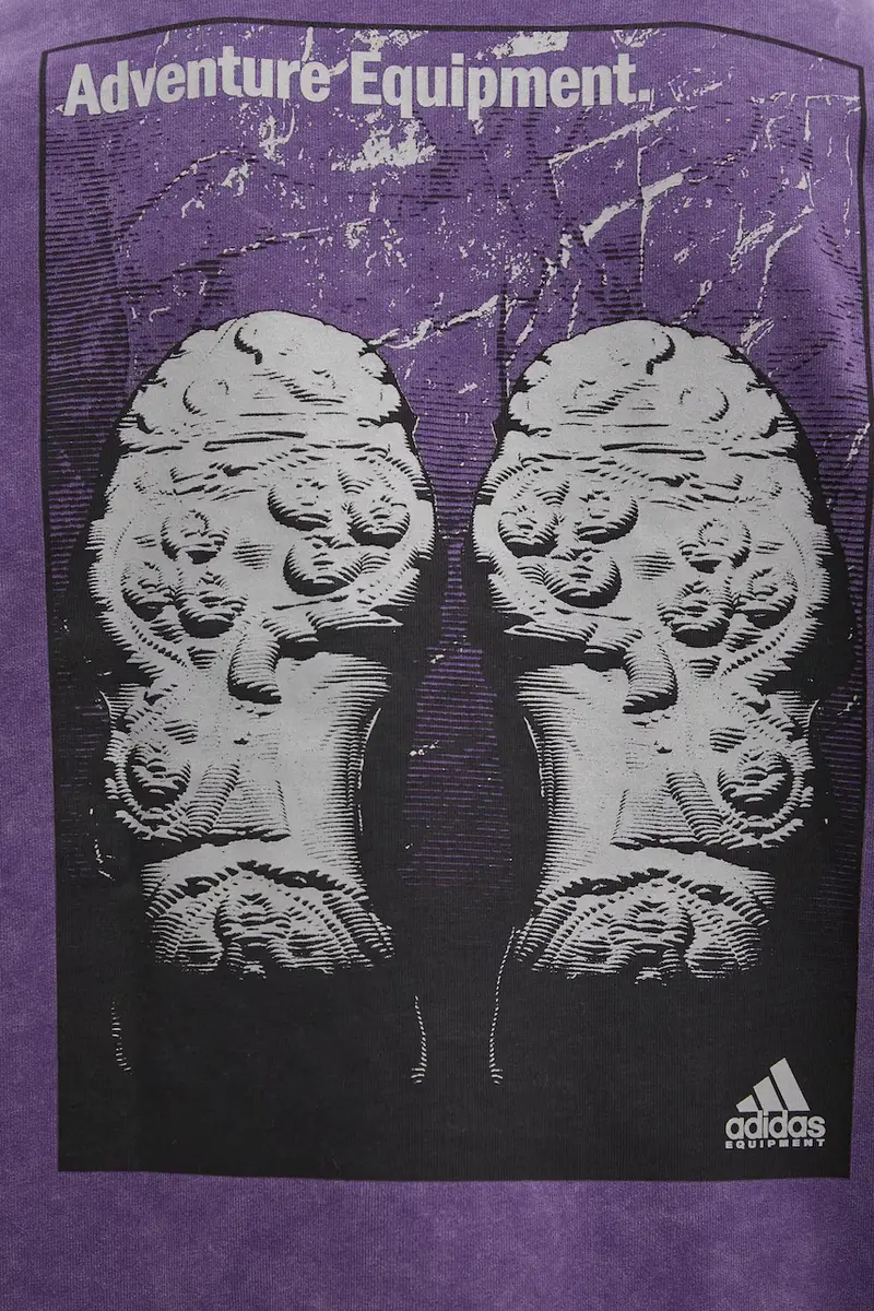 felpa in cotone EQT Graphic Tee uomo colore violetto JX1470 miniatura 4