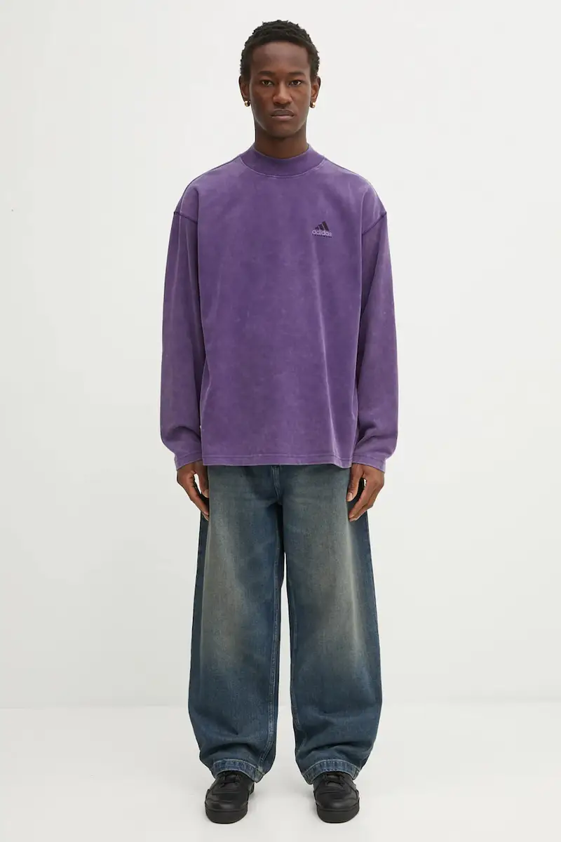 felpa in cotone EQT Graphic Tee uomo colore violetto JX1470 miniatura 5