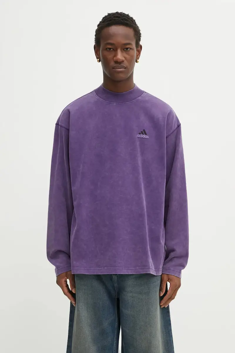 felpa in cotone EQT Graphic Tee uomo colore violetto JX1470