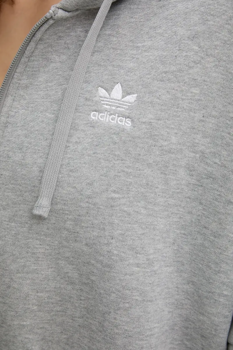 felpa in cotone Essential donna colore grigio con cappuccio JN7844 miniatura 5