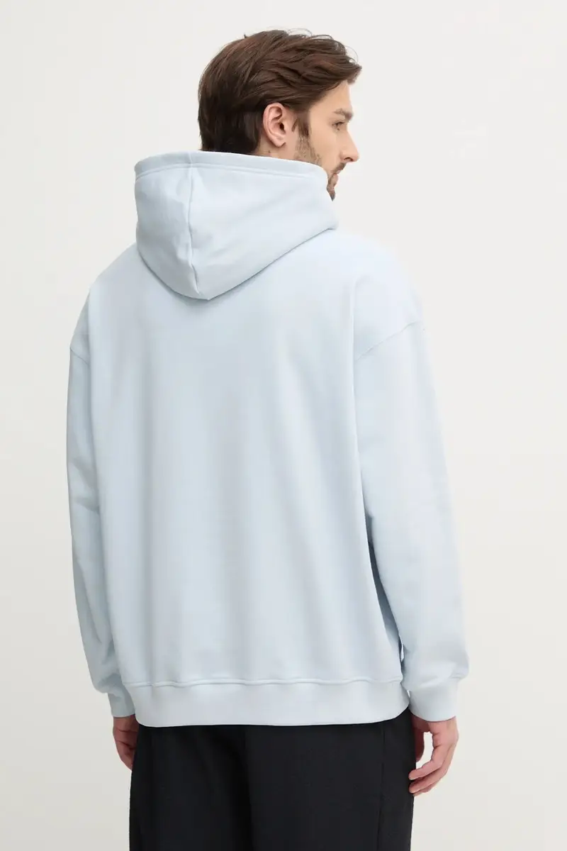 felpa in cotone Essential uomo colore blu con cappuccio JD3300 miniatura 3