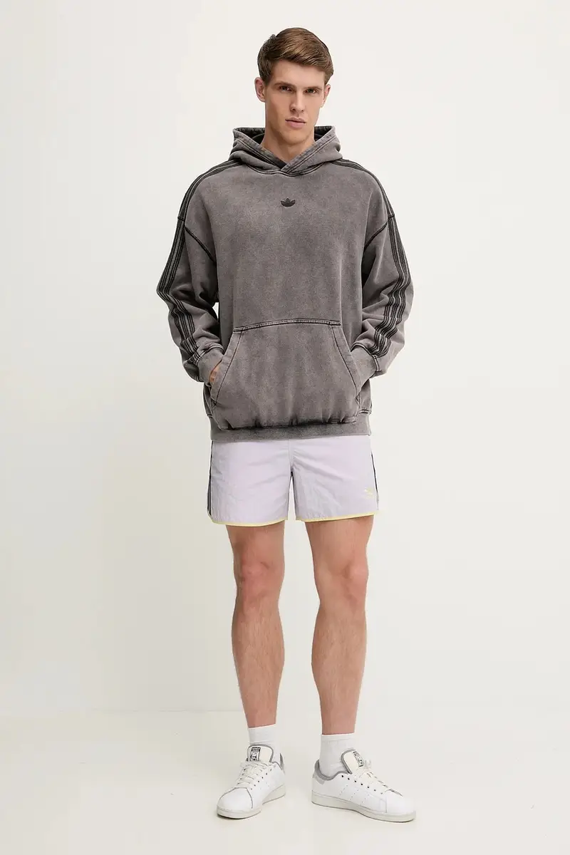 felpa in cotone Essential uomo colore grigio con cappuccio JD0245 miniatura 2