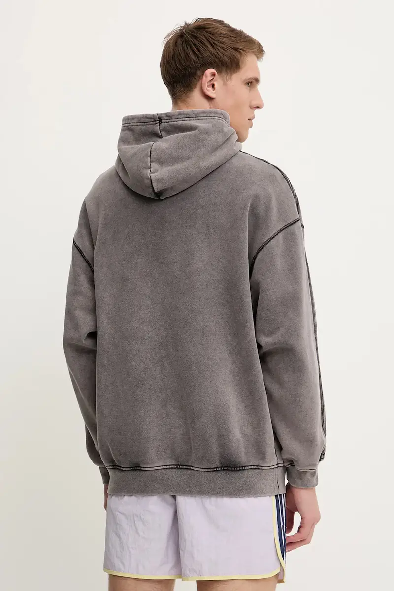 felpa in cotone Essential uomo colore grigio con cappuccio JD0245 miniatura 3