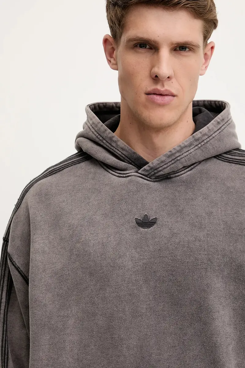 felpa in cotone Essential uomo colore grigio con cappuccio JD0245 miniatura 4