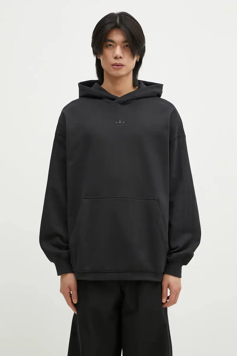 felpa in cotone Essential uomo colore nero con cappuccio JC9572