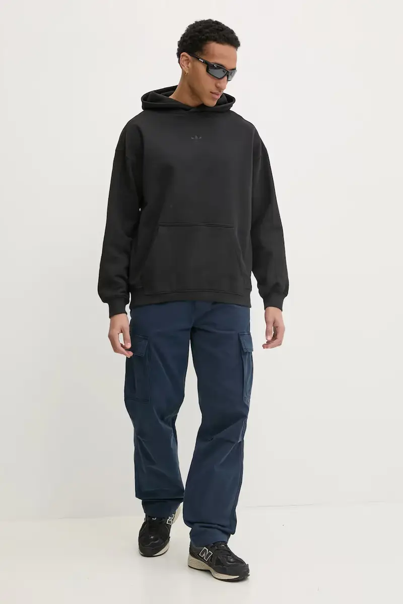 felpa in cotone Essential uomo colore nero con cappuccio JC9572 miniatura 2