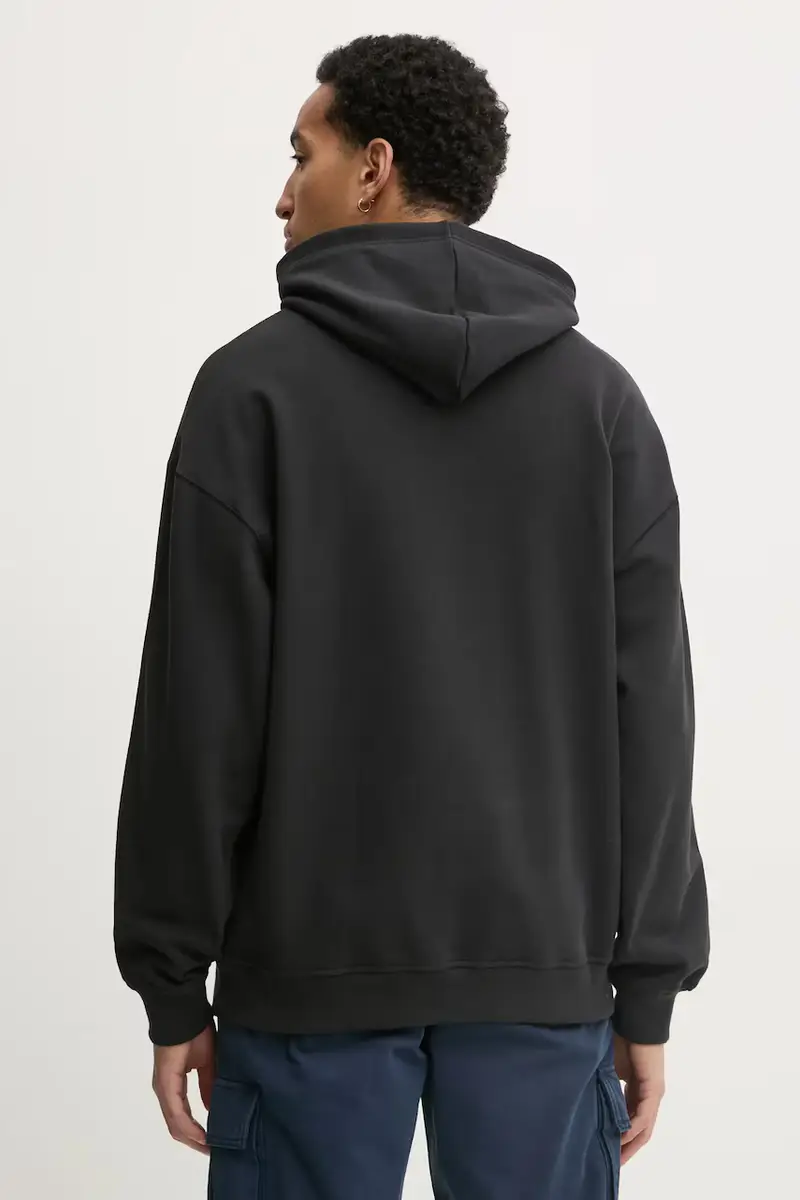 felpa in cotone Essential uomo colore nero con cappuccio JC9572 miniatura 3