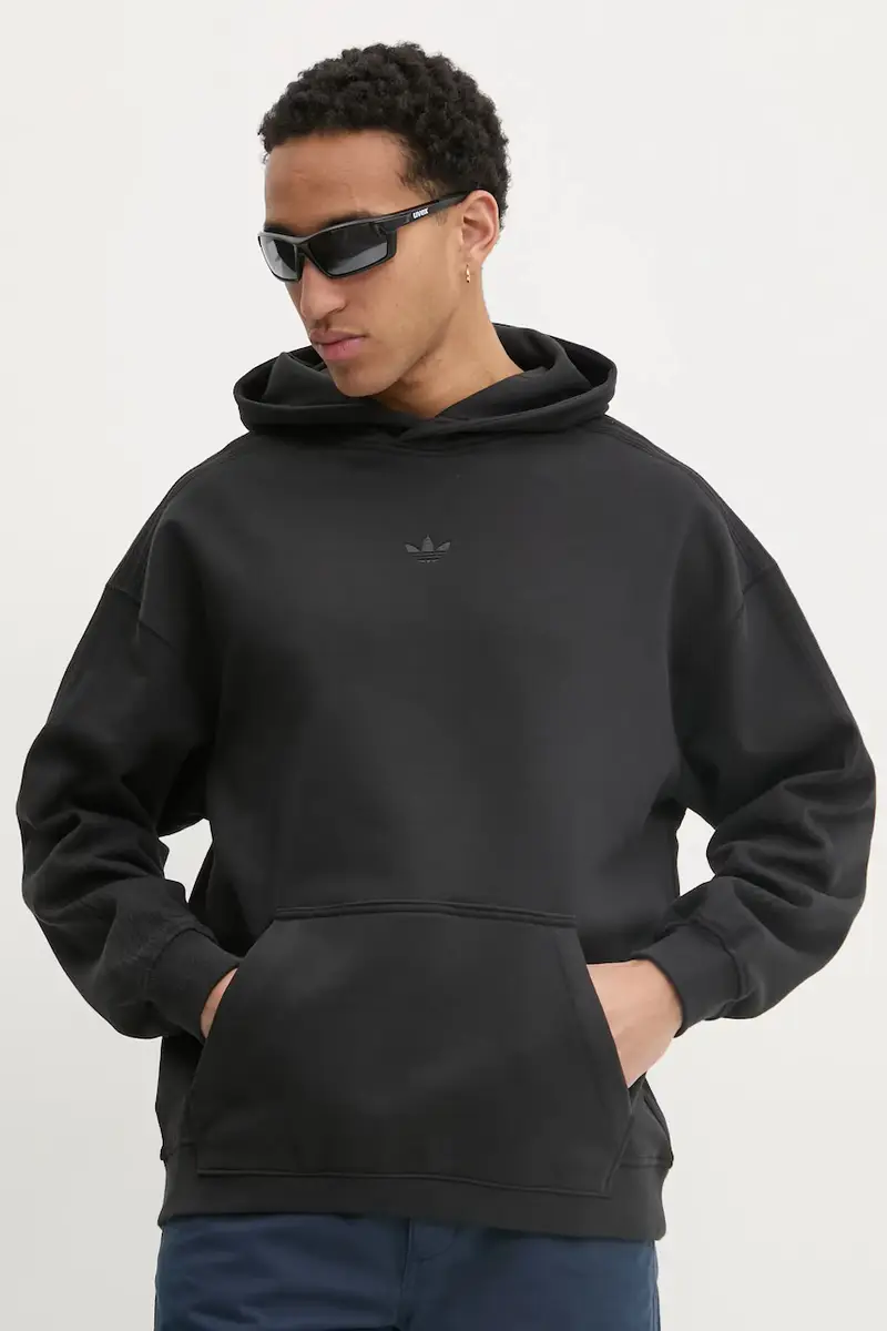 felpa in cotone Essential uomo colore nero con cappuccio JC9572