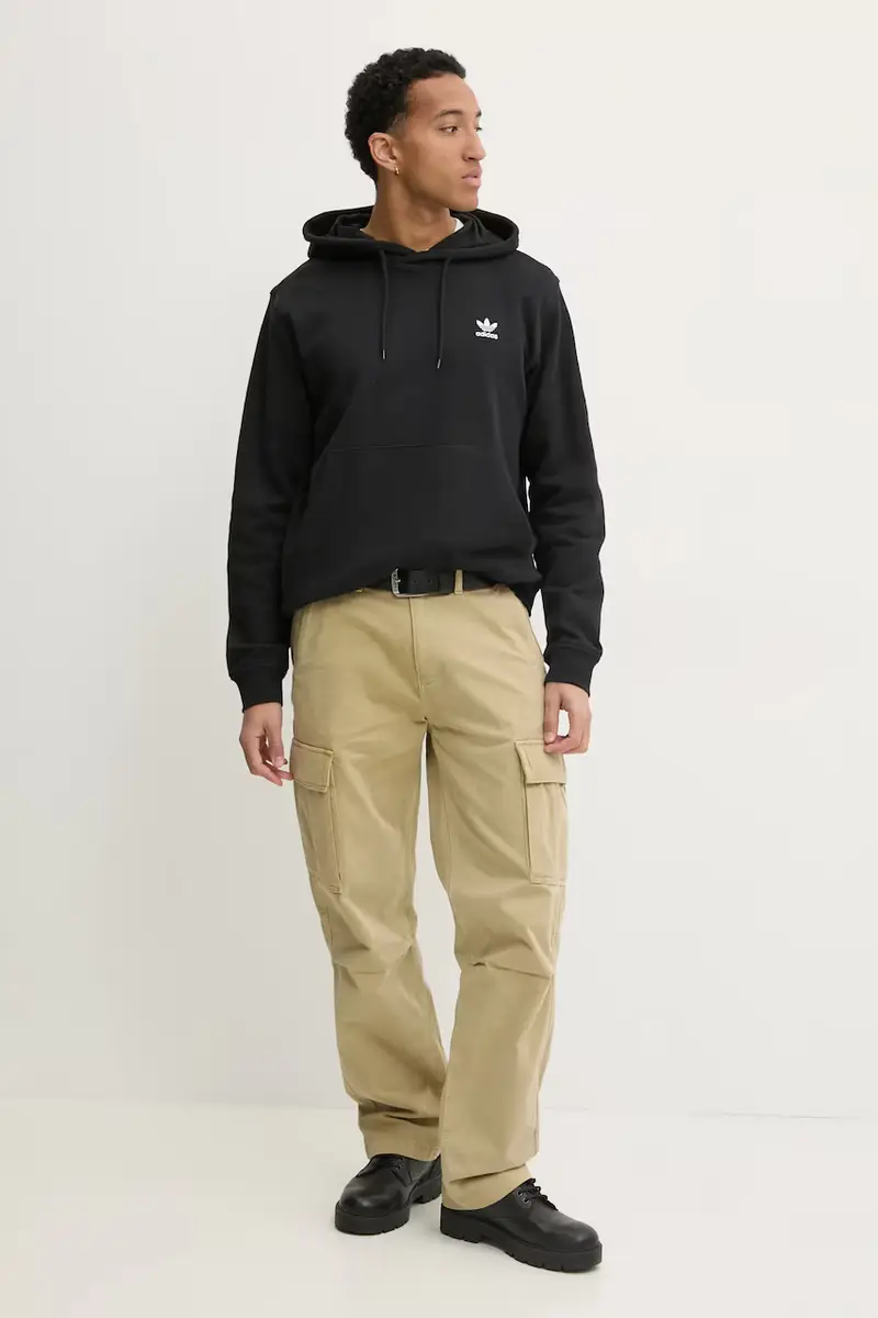 felpa in cotone Essential uomo colore nero con cappuccio JD2404 miniatura 2