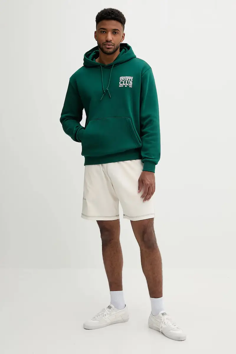 felpa in cotone Graphic Hoodie uomo colore verde con cappuccio JX3059 miniatura 2