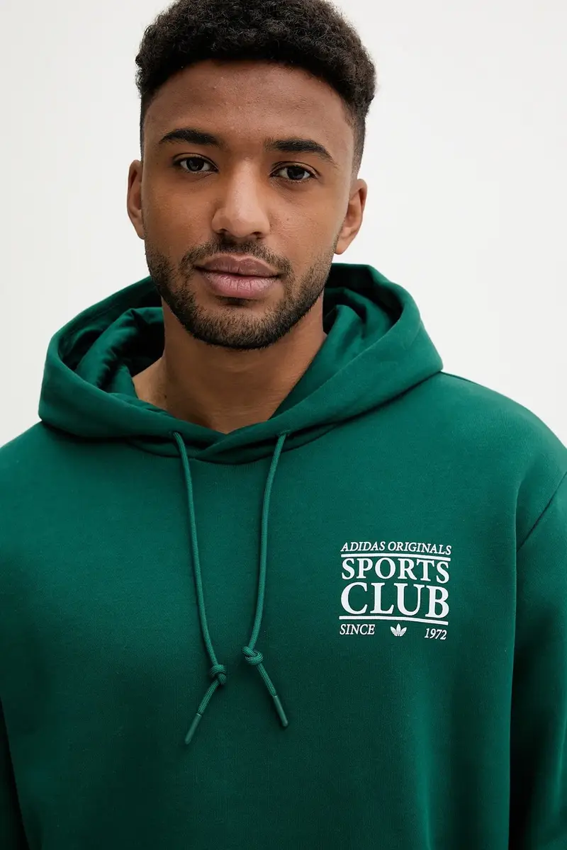 felpa in cotone Graphic Hoodie uomo colore verde con cappuccio JX3059 miniatura 4