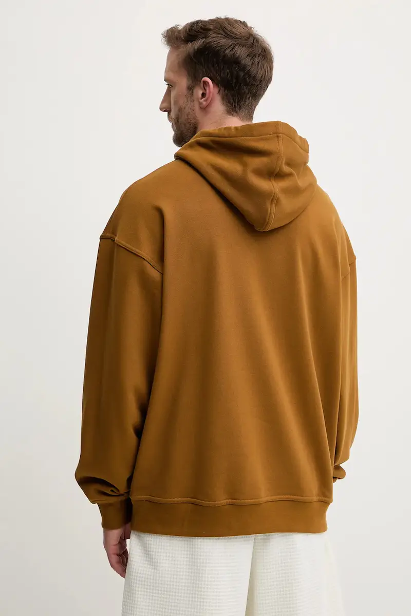 felpa in cotone Graphic Lo Hd uomo colore marrone con cappuccio JW0167 miniatura 3