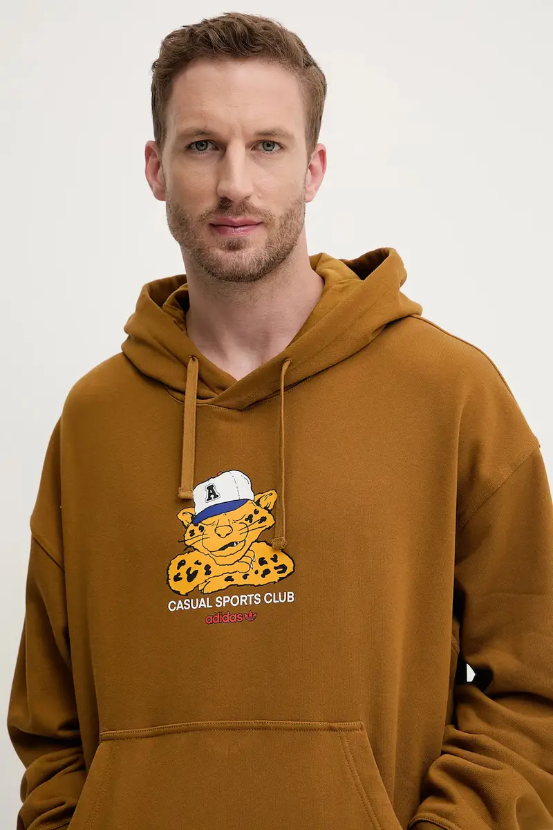 felpa in cotone Graphic Lo Hd uomo colore marrone con cappuccio JW0167 miniatura 4