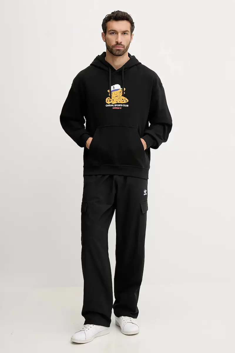 felpa in cotone Graphic Lo Hd uomo colore nero con cappuccio JW0166 miniatura 2