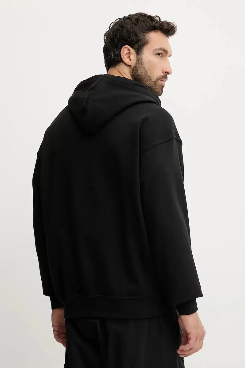 felpa in cotone Graphic Lo Hd uomo colore nero con cappuccio JW0166 miniatura 3