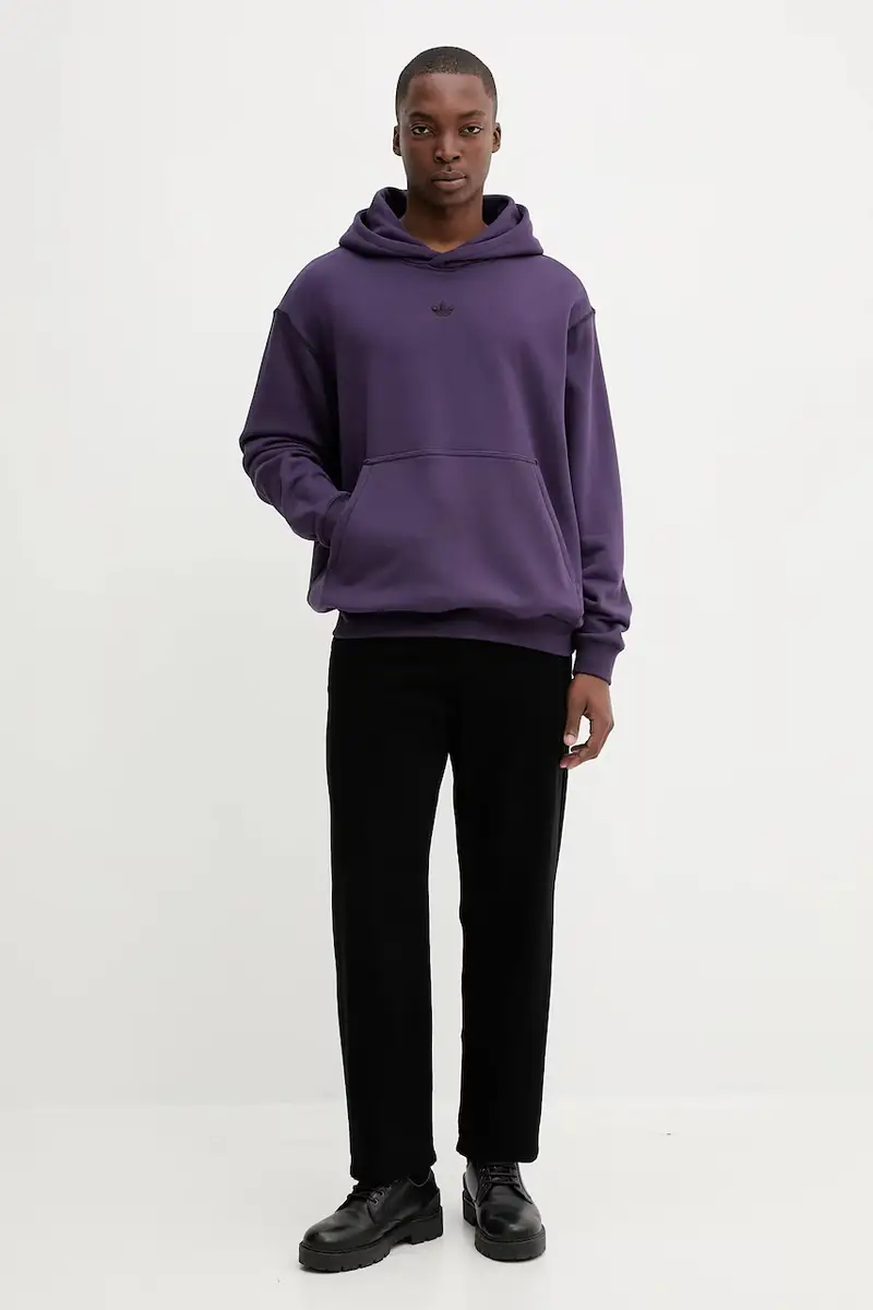 felpa in cotone Grfx Hoodie uomo colore violetto con cappuccio JY2729 miniatura 2