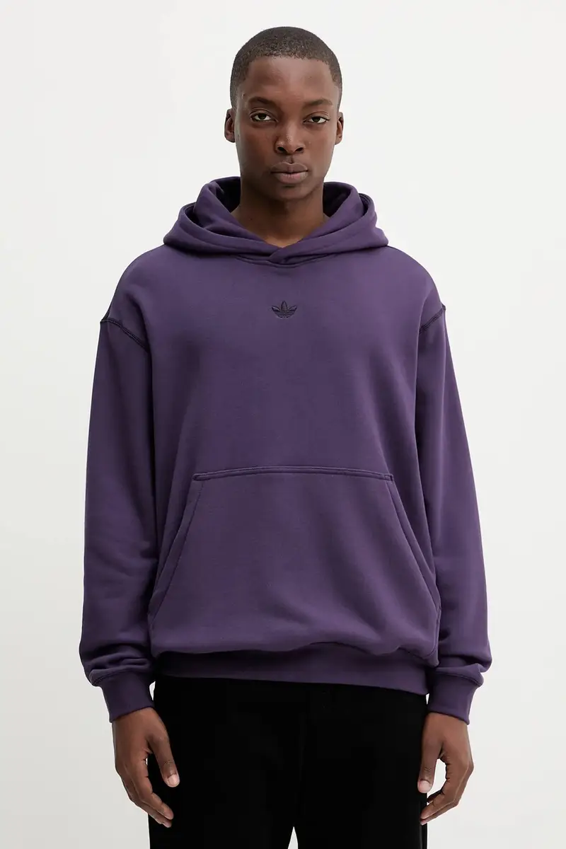 felpa in cotone Grfx Hoodie uomo colore violetto con cappuccio JY2729 miniatura 3