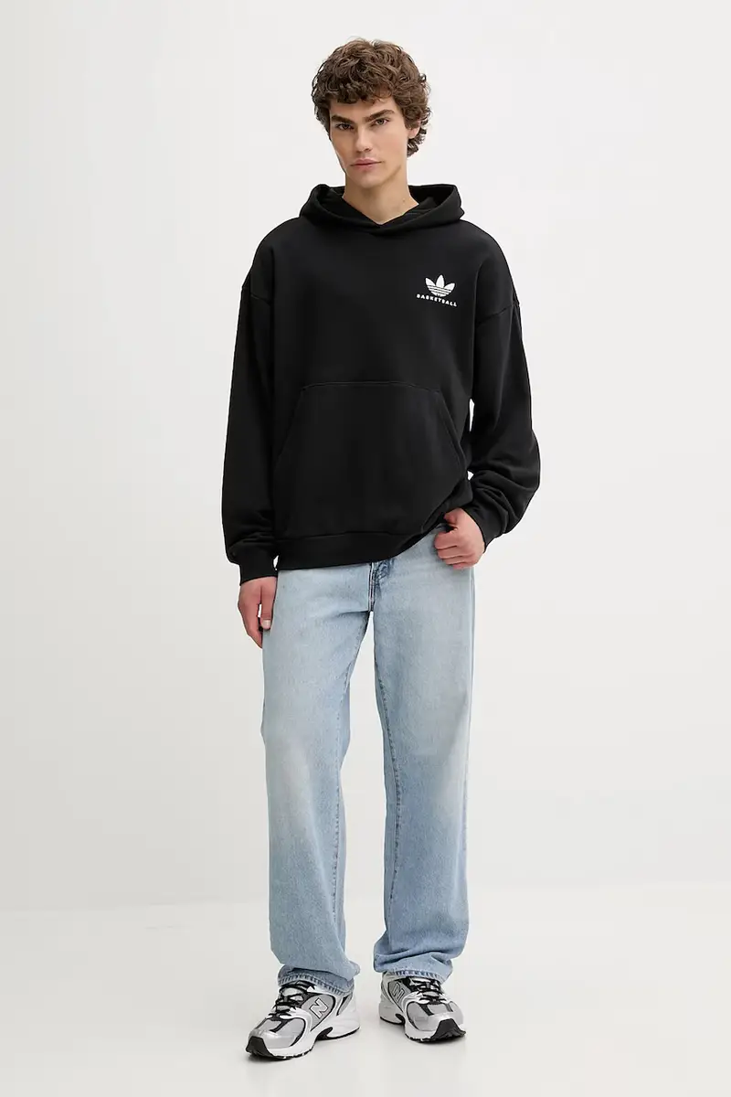 felpa in cotone Intercon uomo colore nero con cappuccio JW8615 miniatura 2