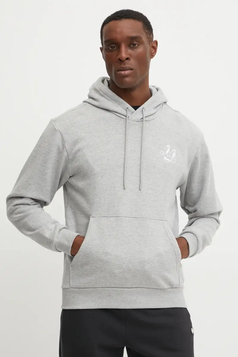 felpa in cotone MBN HOODIE uomo colore grigio con cappuccio JP0979 miniatura 3