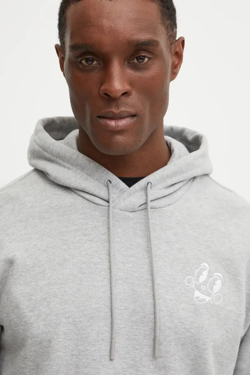 felpa in cotone MBN HOODIE uomo colore grigio con cappuccio JP0979 miniatura 4