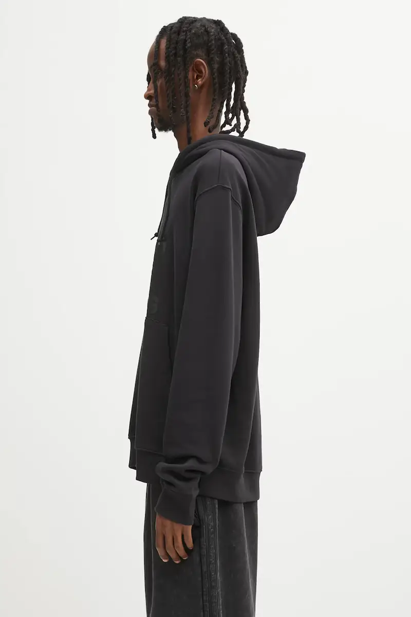 felpa in cotone Trefoil Hoody uomo colore nero con cappuccio JY3766 miniatura 2