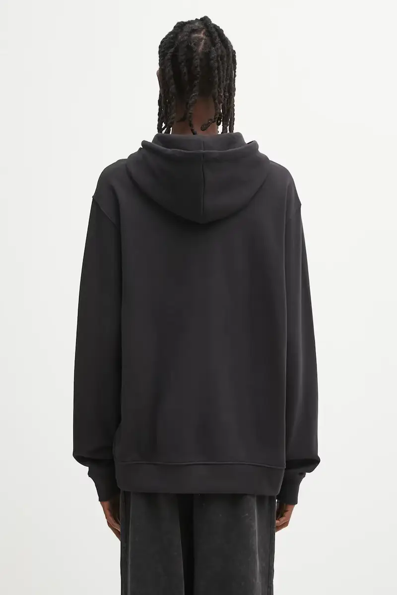 felpa in cotone Trefoil Hoody uomo colore nero con cappuccio JY3766 miniatura 3