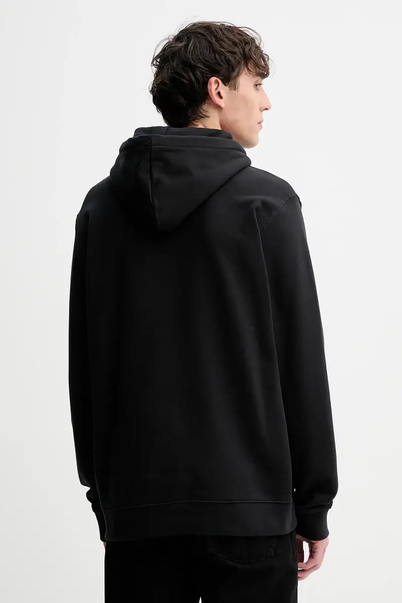 felpa in cotone Trefoil Hoody uomo colore nero con cappuccio JY3766 miniatura 3