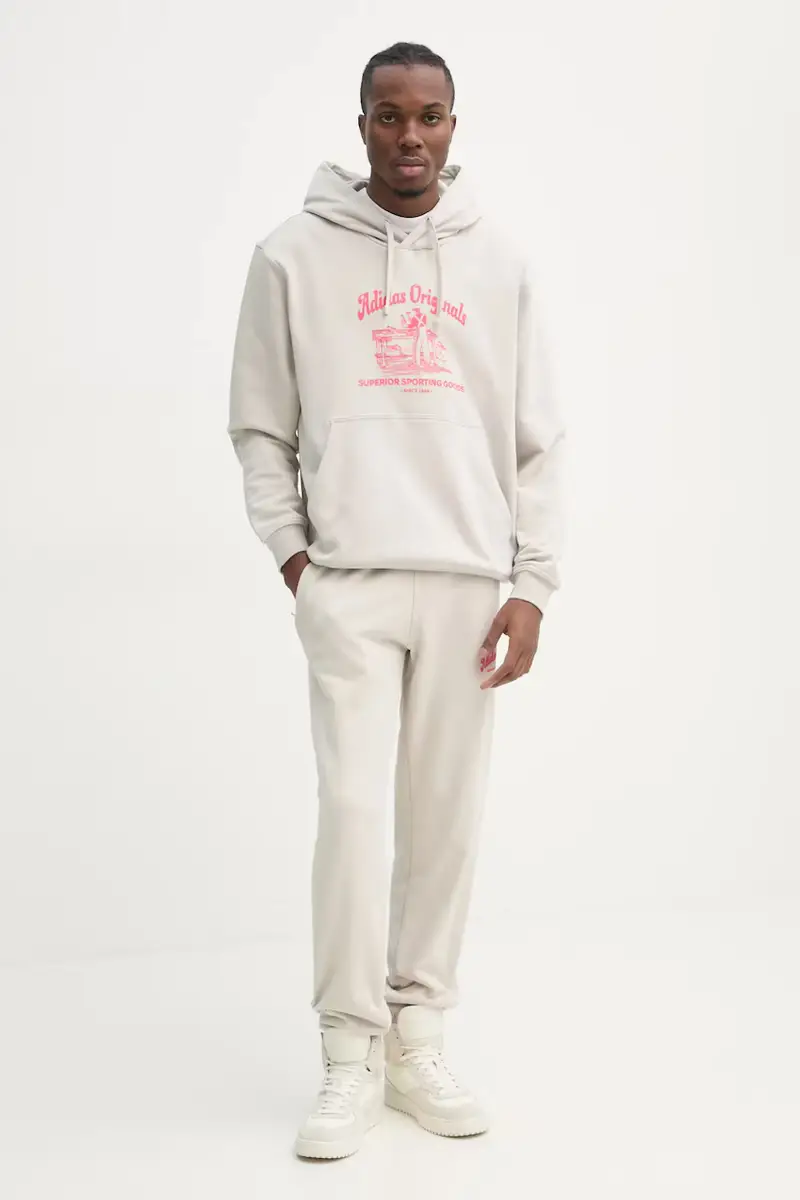 felpa in cotone Wabash uomo colore beige con cappuccio JD0670 miniatura 2