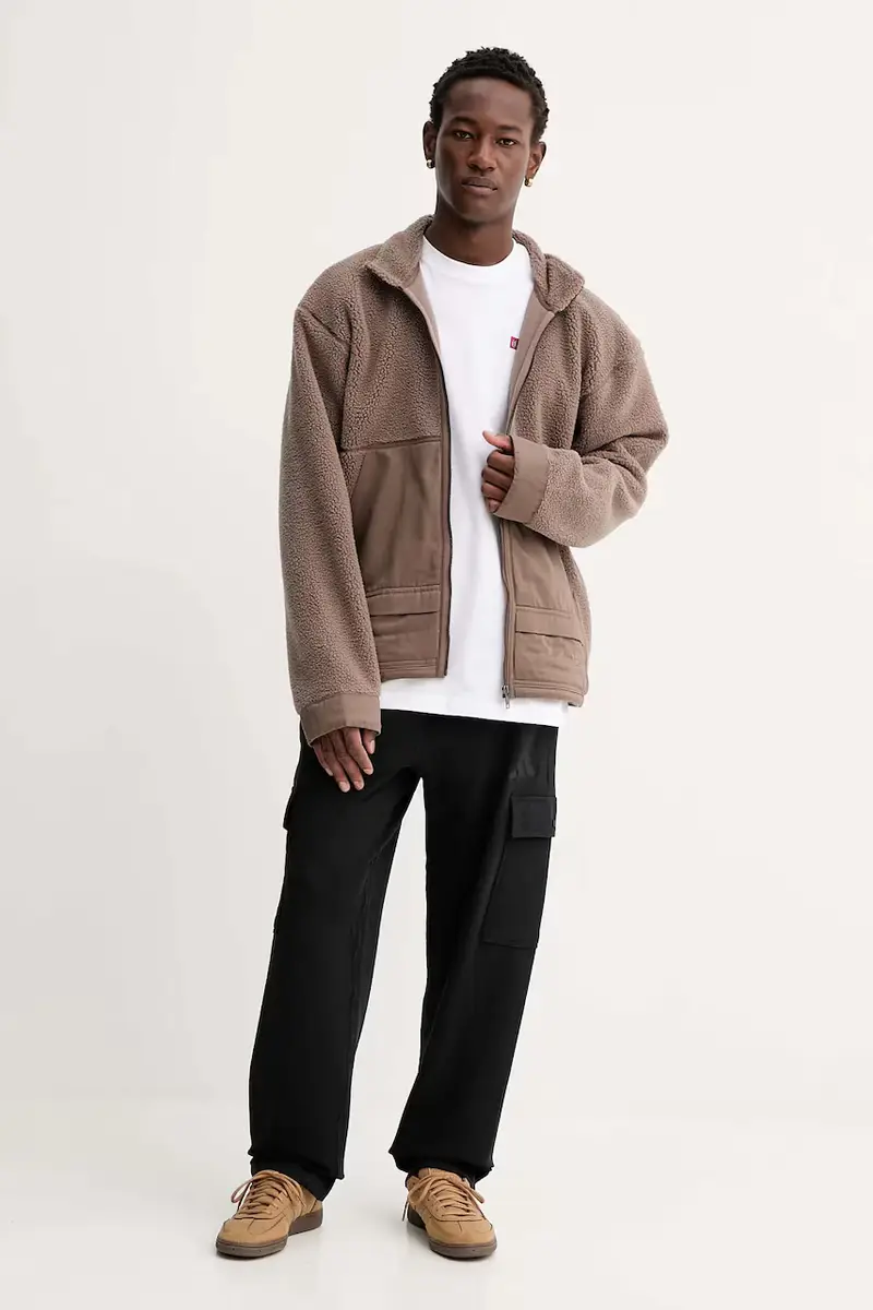 felpa in pile Premium Essentials uomo colore marrone JW3510 miniatura 2