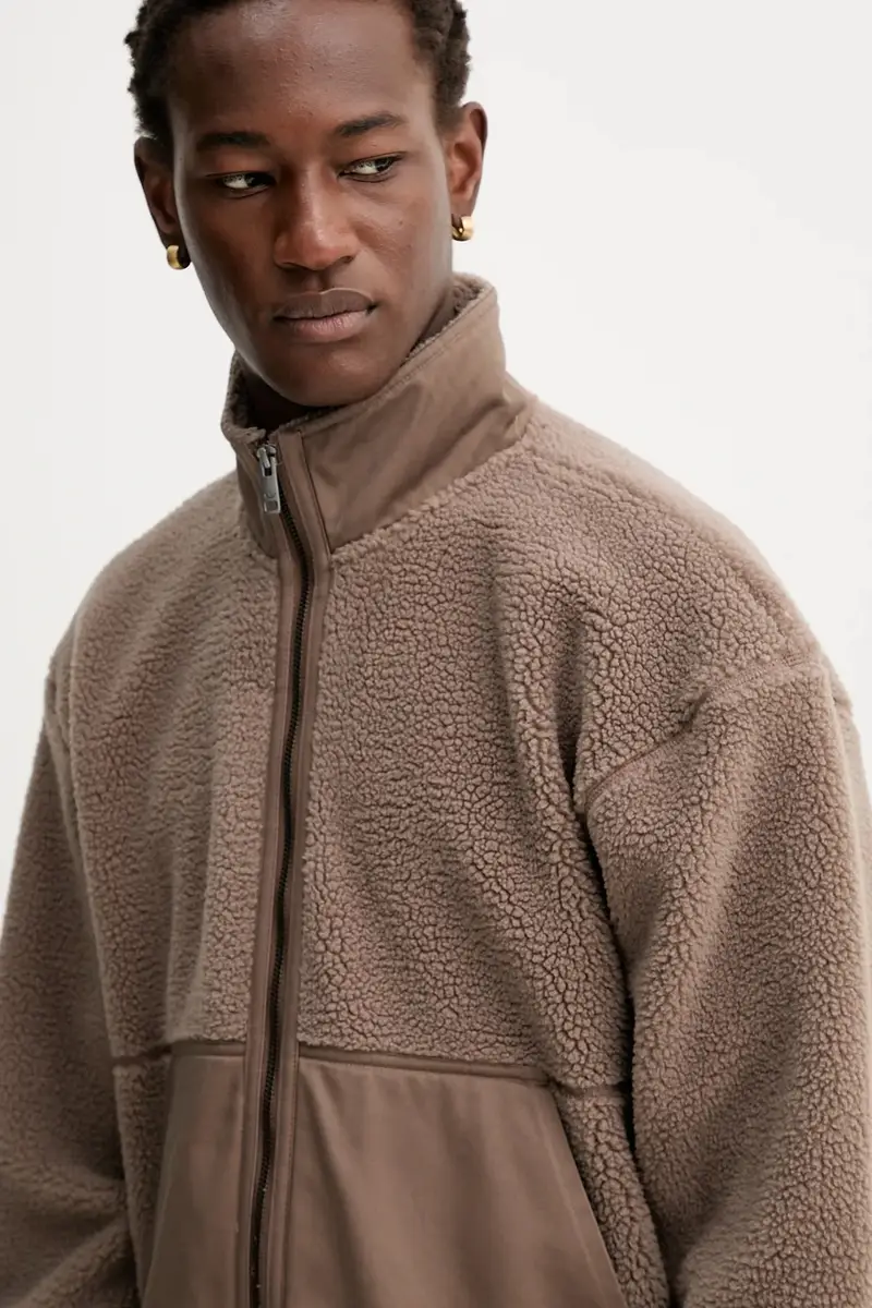 felpa in pile Premium Essentials uomo colore marrone JW3510 miniatura 4