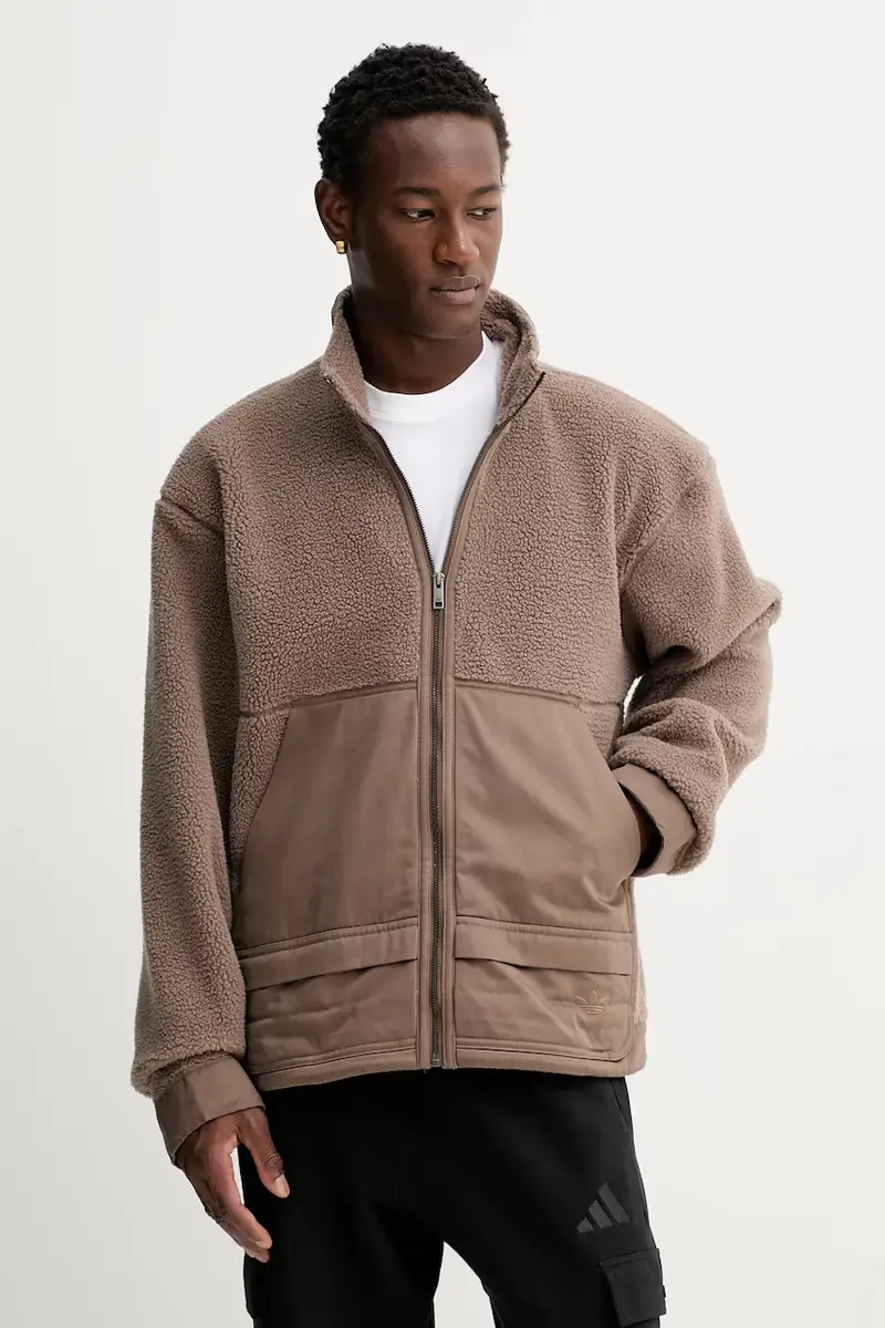 felpa in pile Premium Essentials uomo colore marrone JW3510