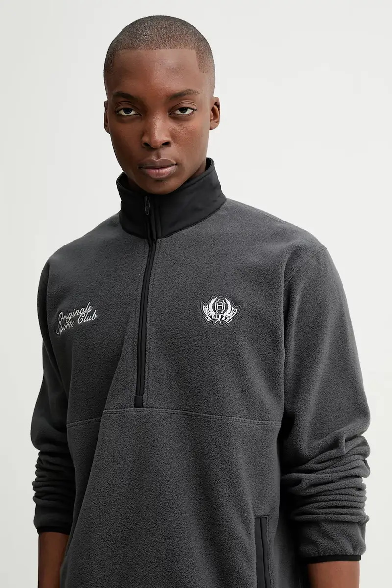 felpa in pile Varsity Regular uomo colore grigio JX8191 miniatura 4