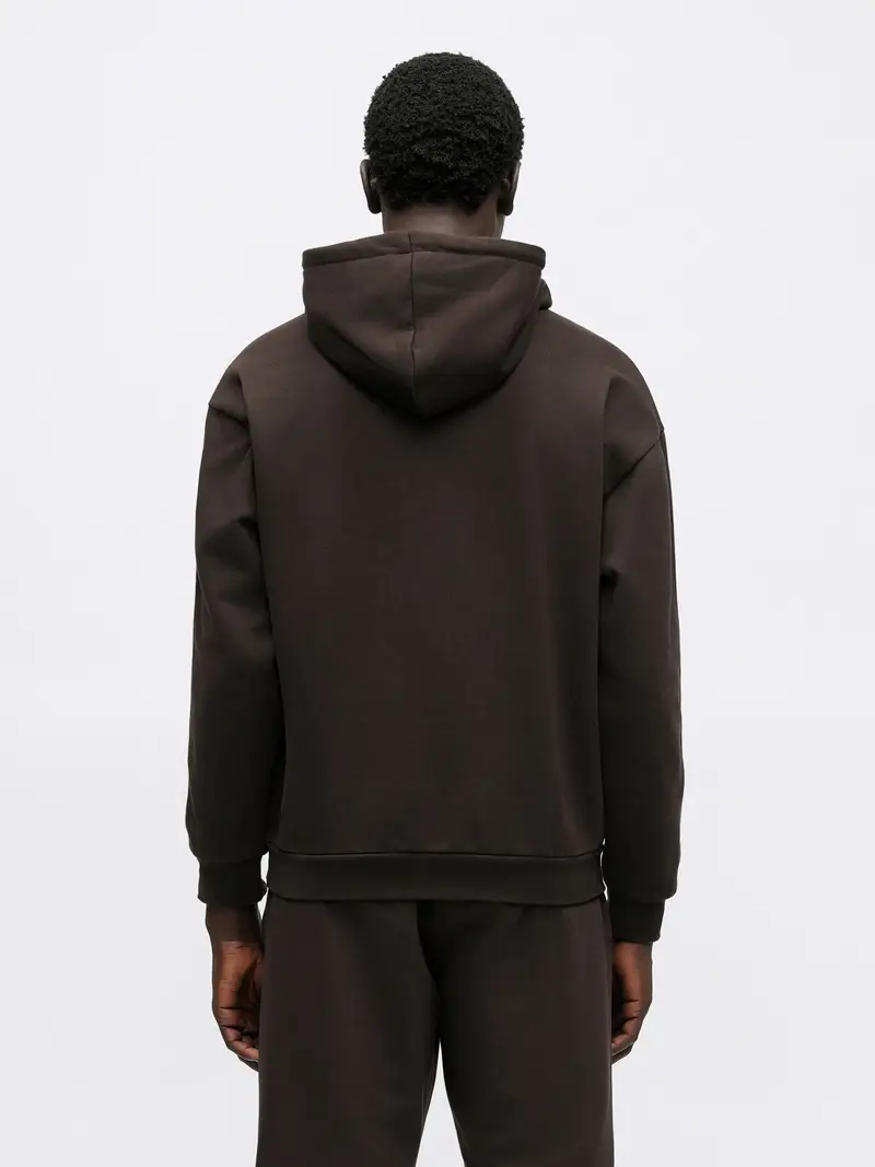 Felpa marrone scuro / bianco miniatura 3