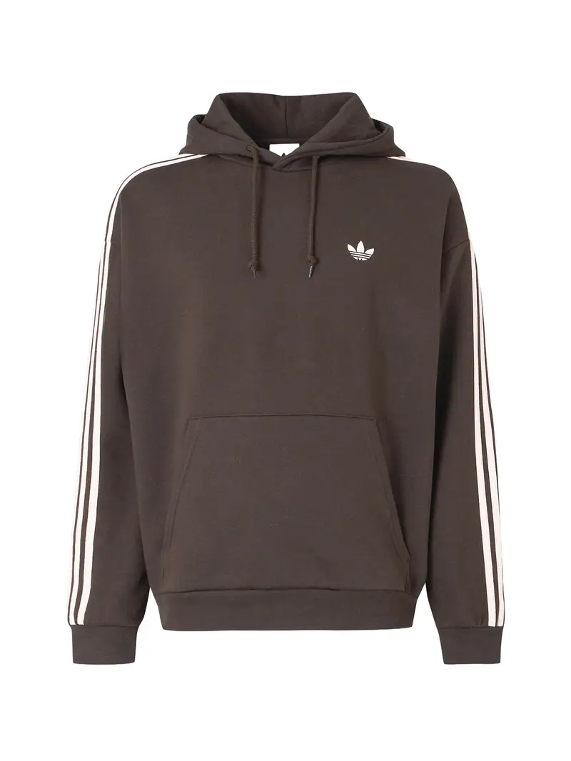 Felpa marrone scuro / bianco