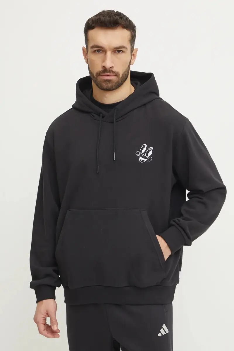 felpa MBN HOODIE uomo colore nero con cappuccio JP0980 miniatura 3